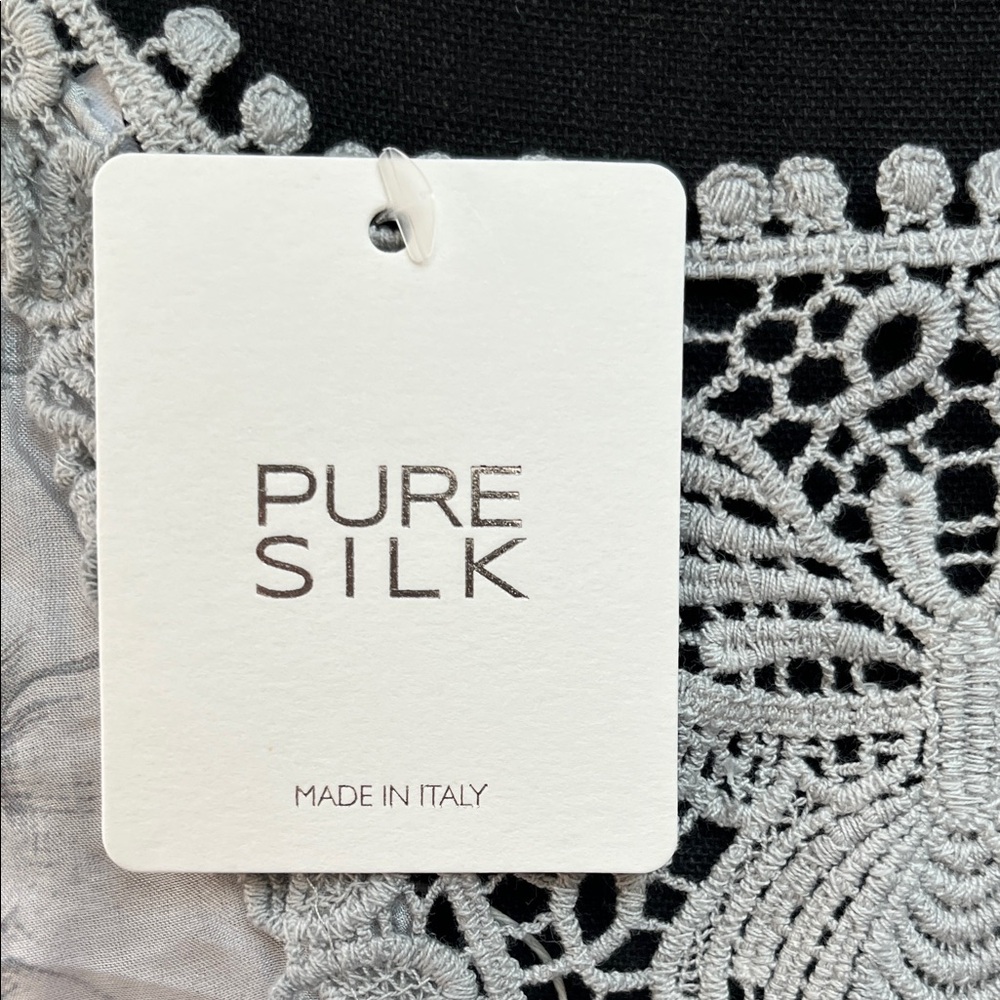 Floral Lace-Trimmed Silk Dress Sz 1X - Picture 6 of 11